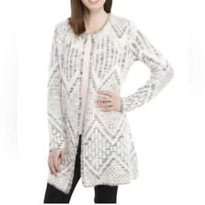 New Directions Women's Space Dye Jacquard
Eyelash Cardigan Size XL